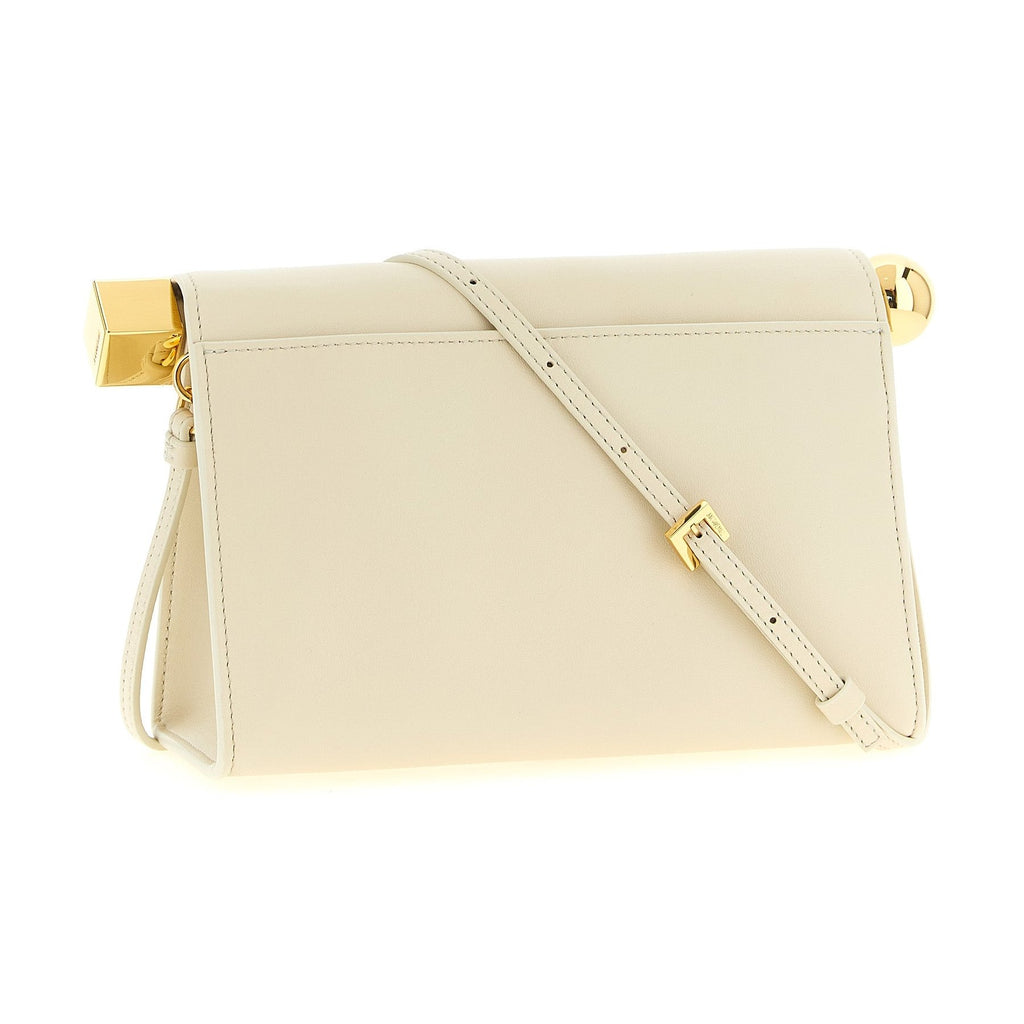 White Lamb Leather Clutch Bag