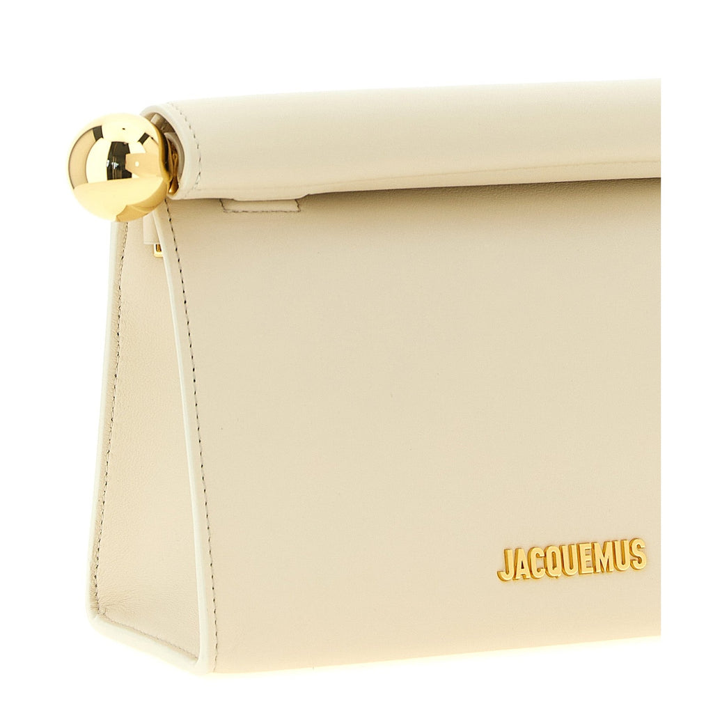 White Lamb Leather Clutch Bag