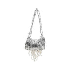 Silver Stainless Steel Shoulder Bag