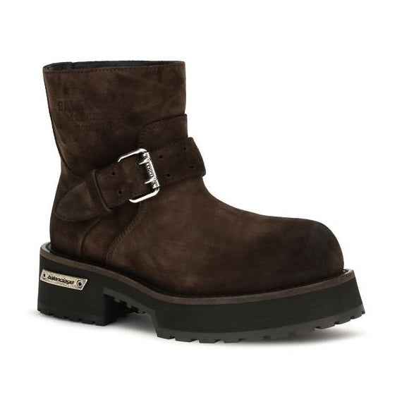 Brown Calf Leather Bos Taurus Ankle Boots