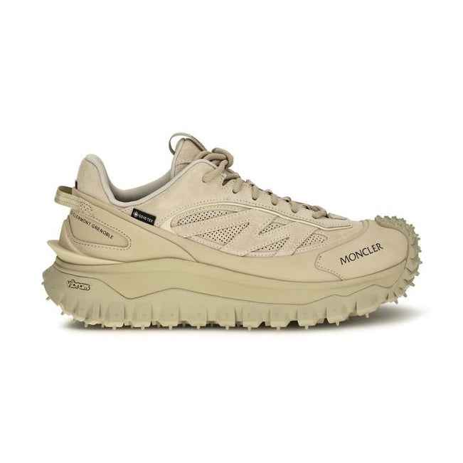 Beige Calf Leather Bos Taurus Athletic Sneakers