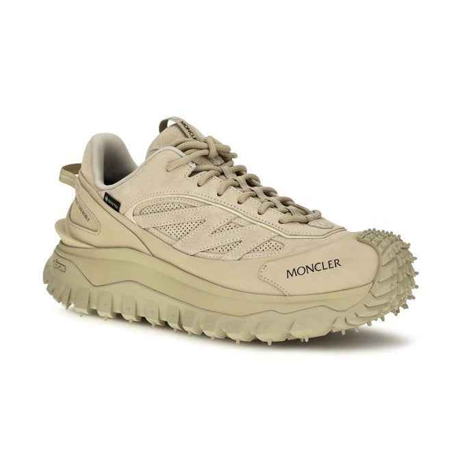 Beige Calf Leather Bos Taurus Athletic Sneakers