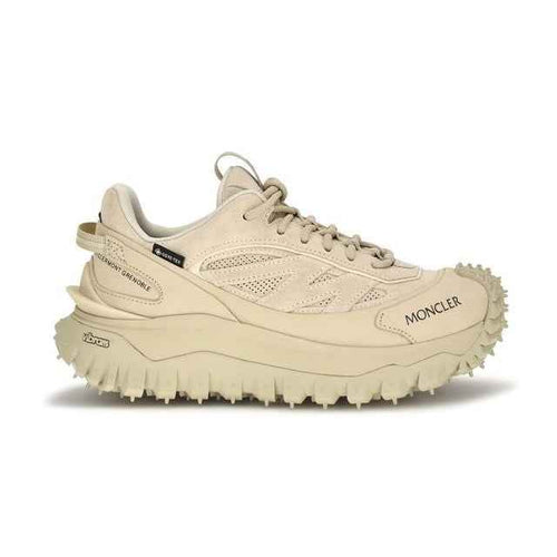Beige Calf Leather Bos Taurus Athletic Sneakers