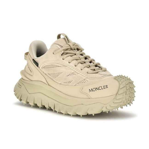 Beige Calf Leather Bos Taurus Athletic Sneakers