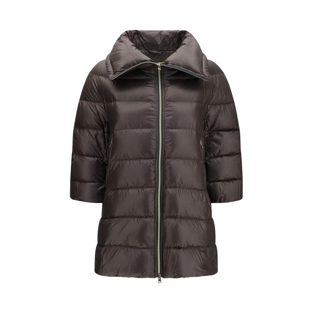 Gray Polyester Full-Length Jacket