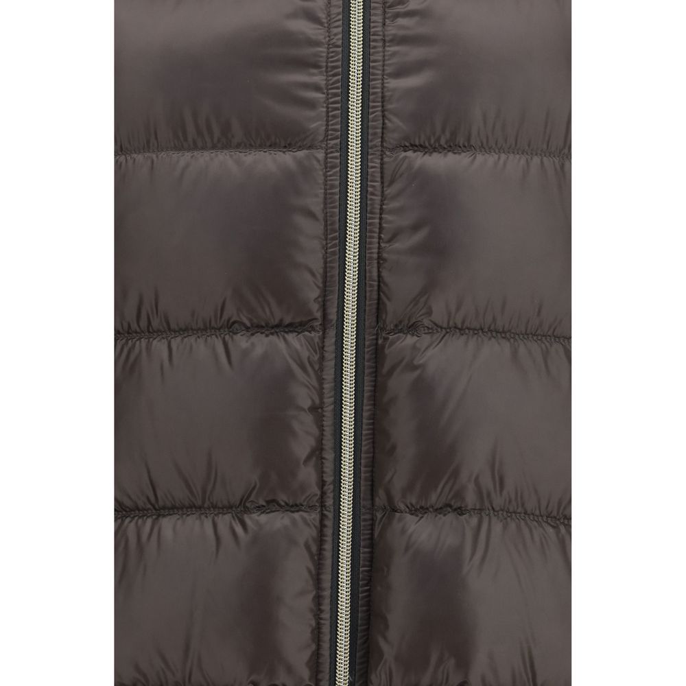Gray Polyester Full-Length Jacket