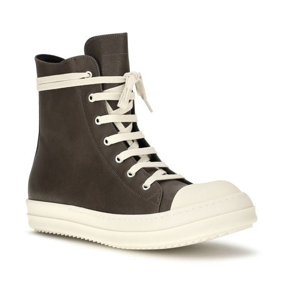 Brown Calf Leather Bos Taurus High Top Sneakers