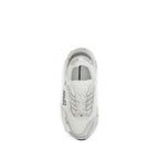 White Polyester Athletic Sneakers