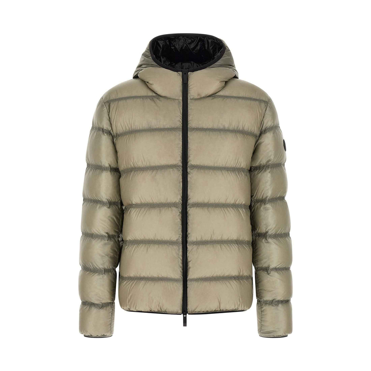 Beige Polyamide Full-Length Jacket