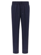 Blue Wool Casual Pants