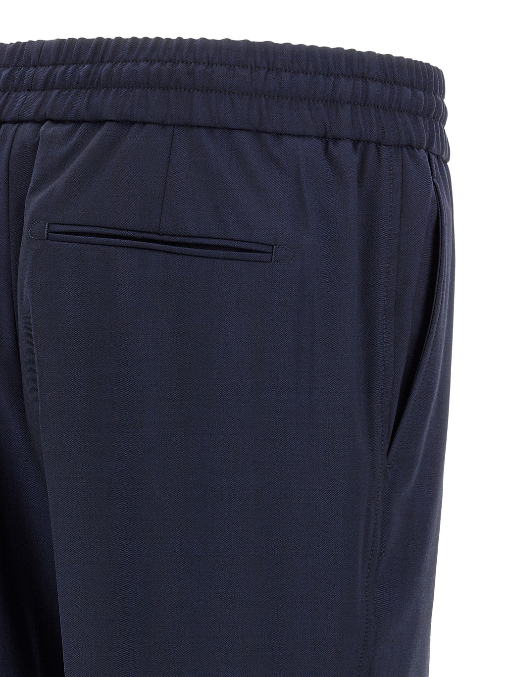 Blue Wool Casual Pants