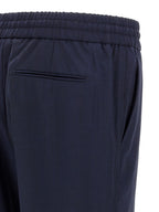 Blue Wool Casual Pants