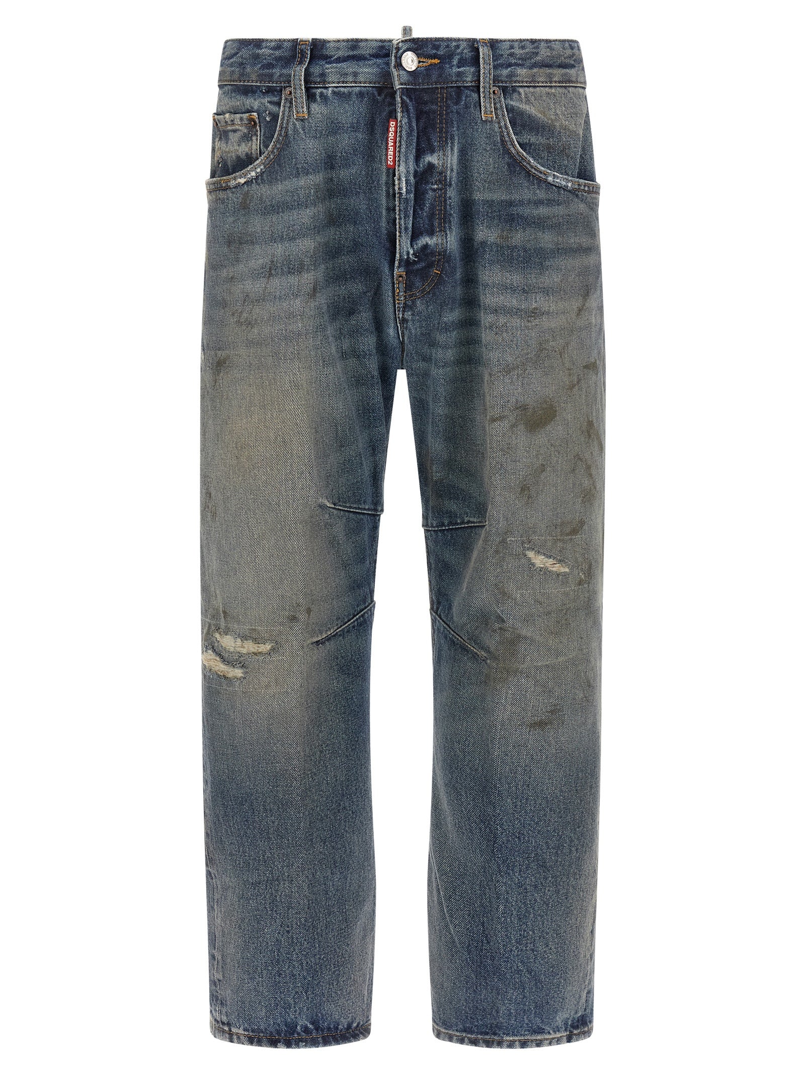Blue Cotton Relaxed Fit Jeans