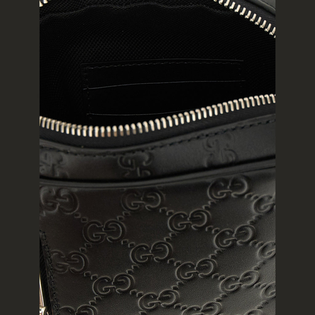 Black Calfskin Crossbody Bag
