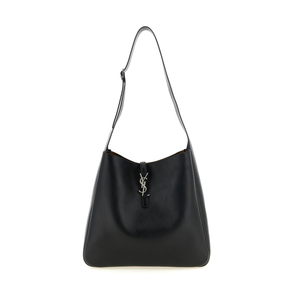 Black Calfskin Shoulder Bag