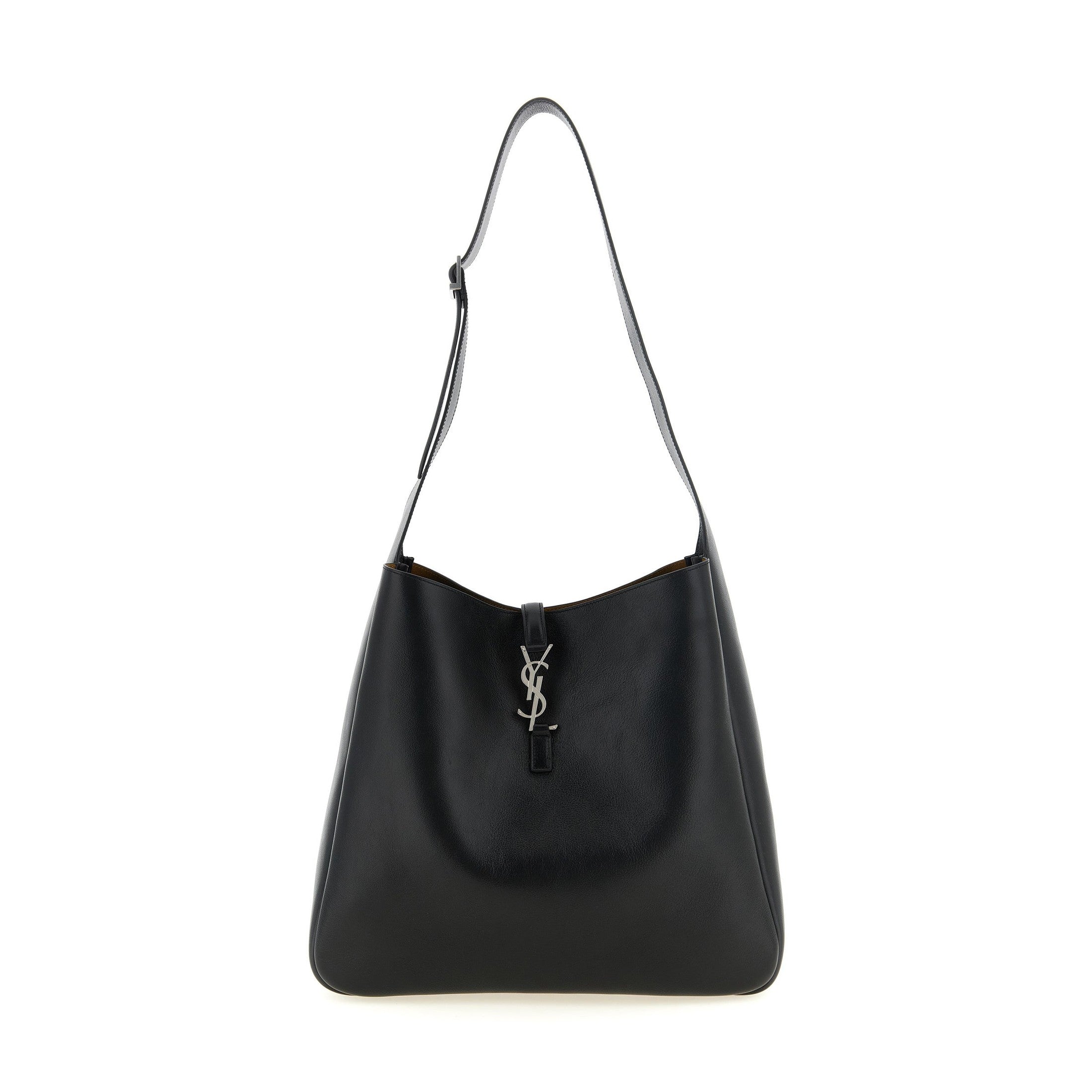 Black Calfskin Shoulder Bag