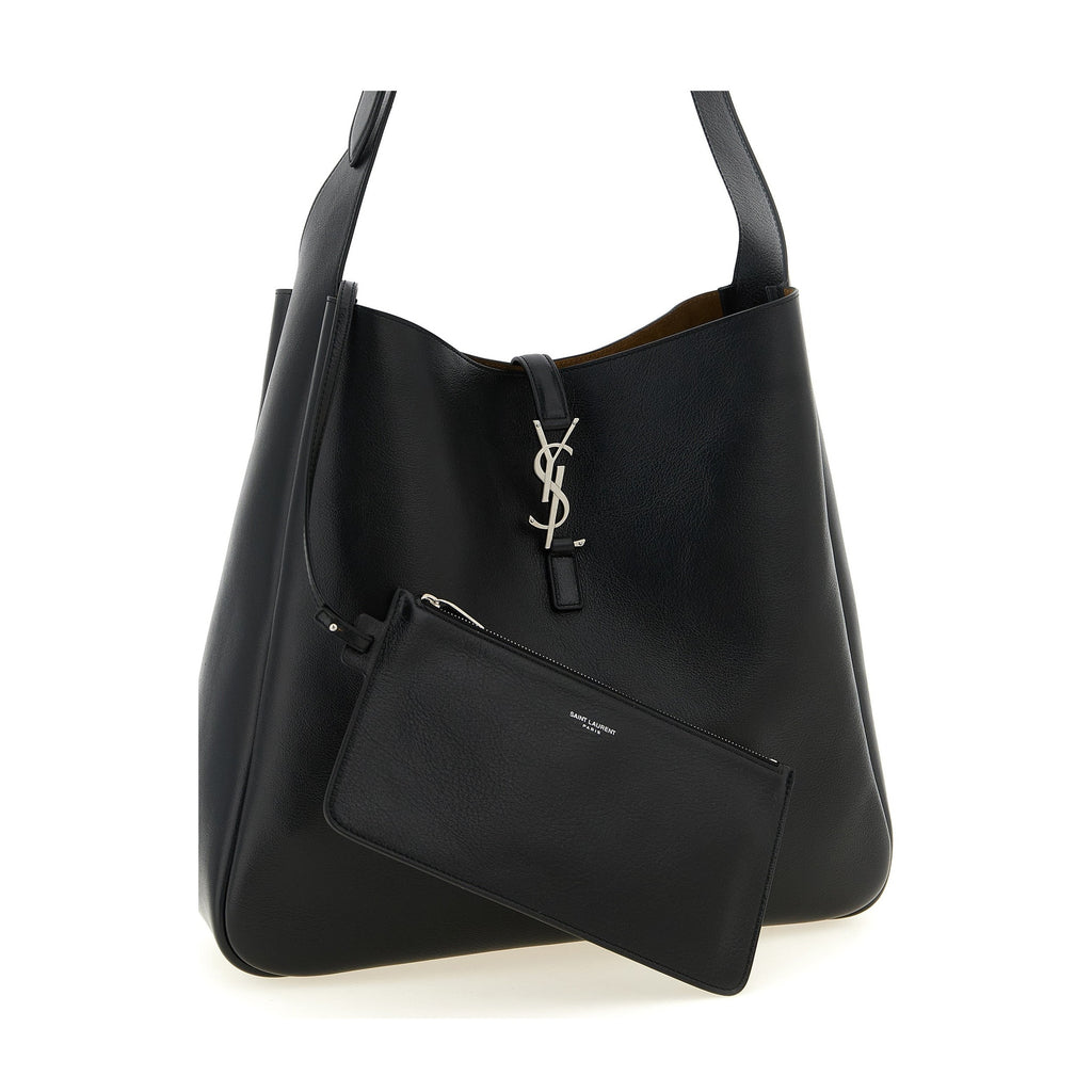Black Calfskin Shoulder Bag