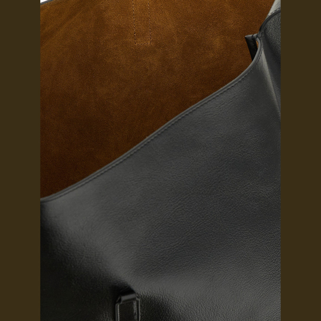 Black Calfskin Shoulder Bag