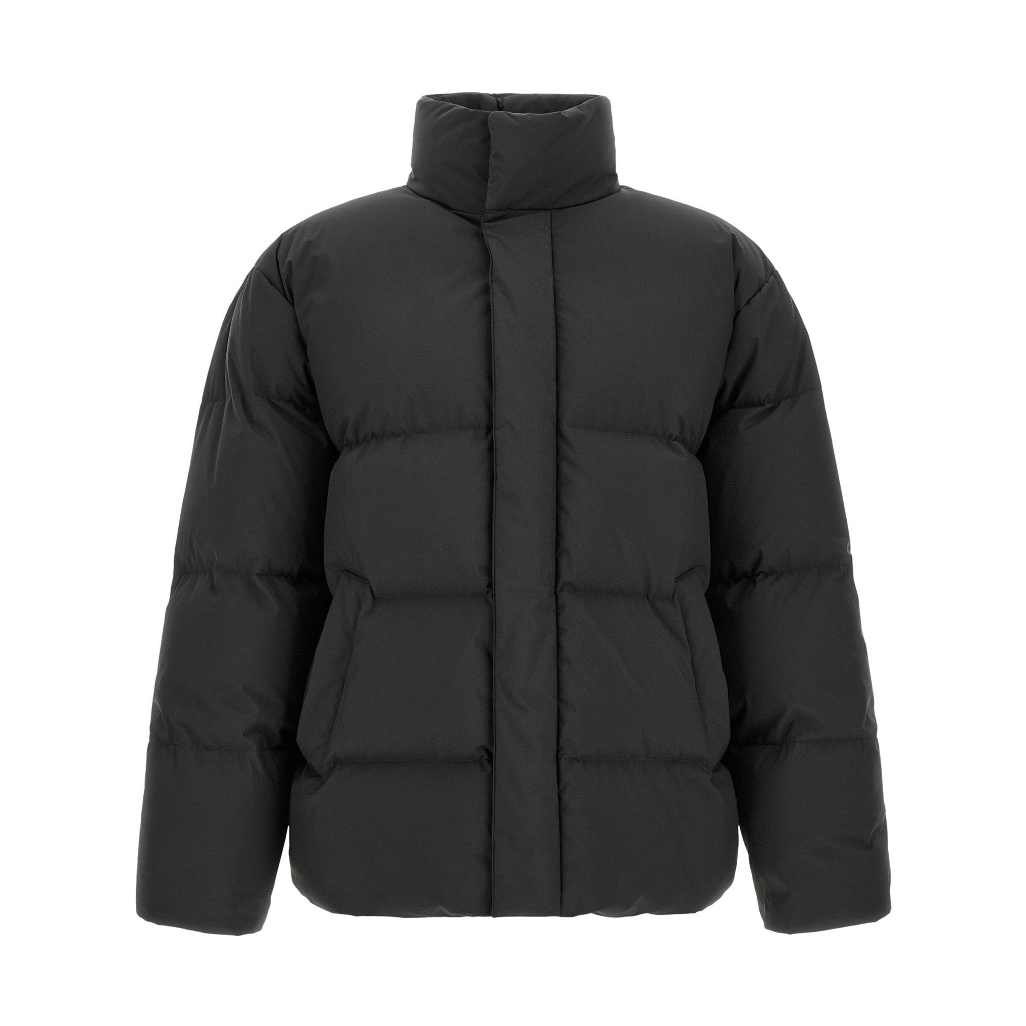 Black Polyester Full-Length Jacket