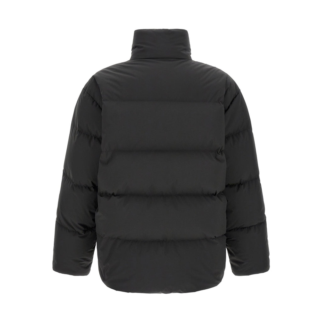 Black Polyester Full-Length Jacket