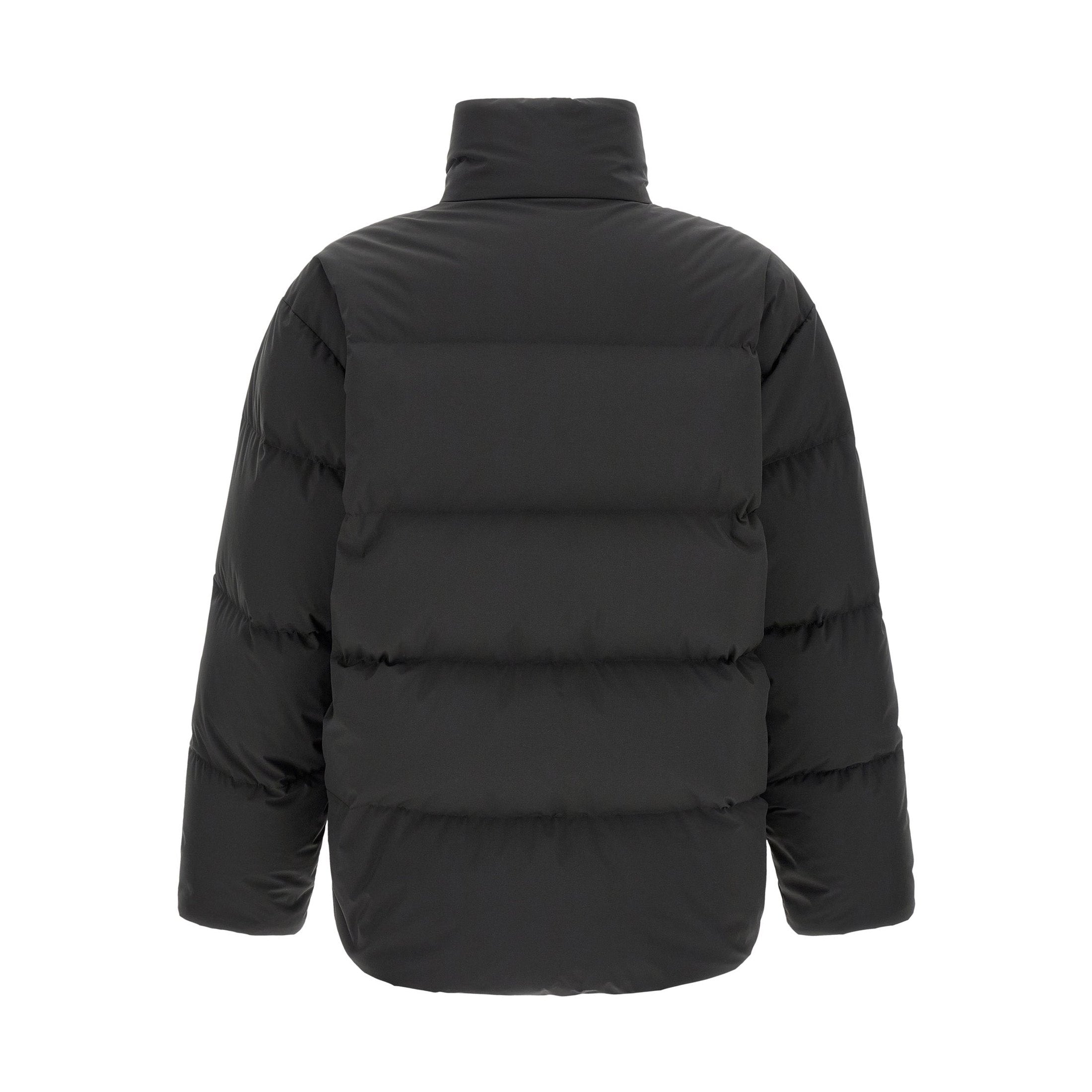 Black Polyester Full-Length Jacket