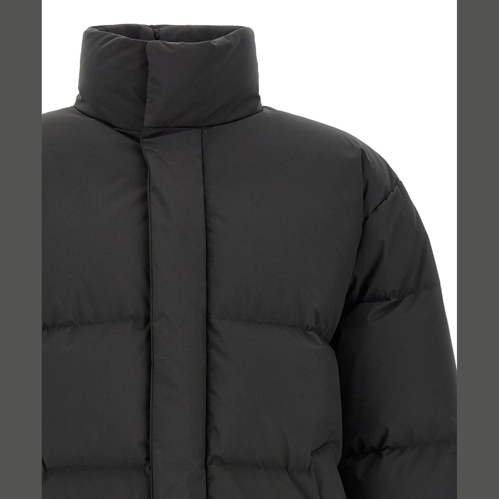 Black Polyester Full-Length Jacket