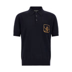 Blue Virgin Wool Polo Shirt