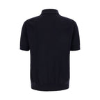 Blue Virgin Wool Polo Shirt