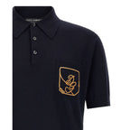 Blue Virgin Wool Polo Shirt