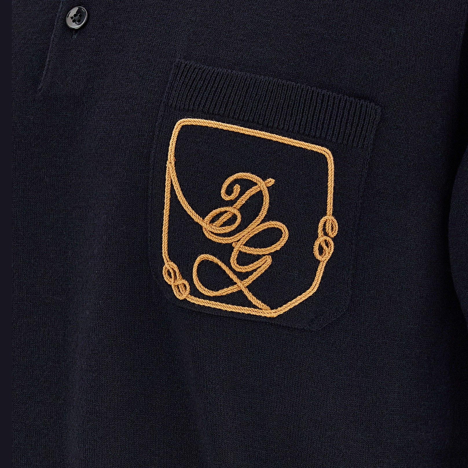 Blue Virgin Wool Polo Shirt