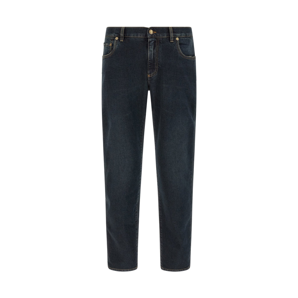 Blue Cotton Skinny Jeans