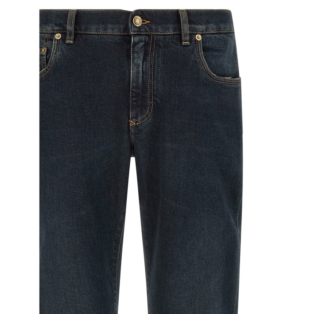 Blue Cotton Skinny Jeans