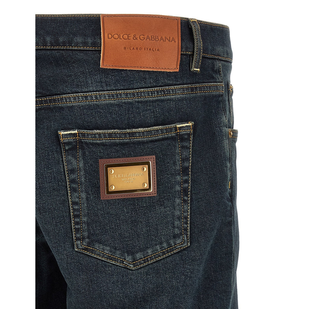 Blue Cotton Skinny Jeans