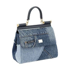 Blue Cotton Handbag