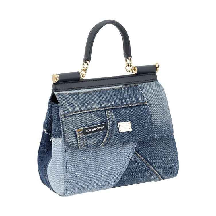 Blue Cotton Handbag
