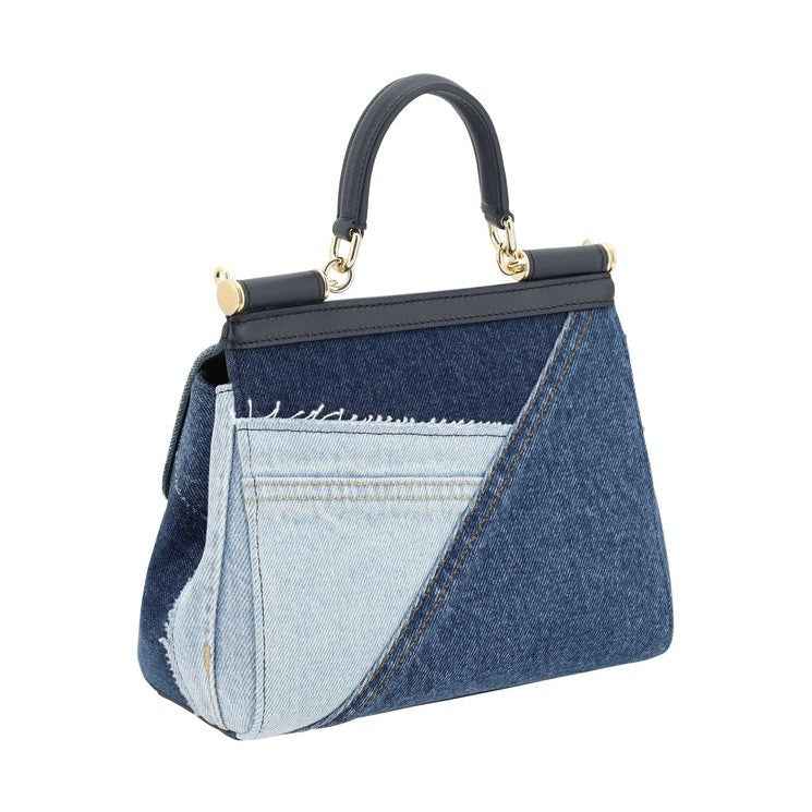 Blue Cotton Handbag
