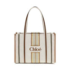 Beige Cotton Shoulder Bag