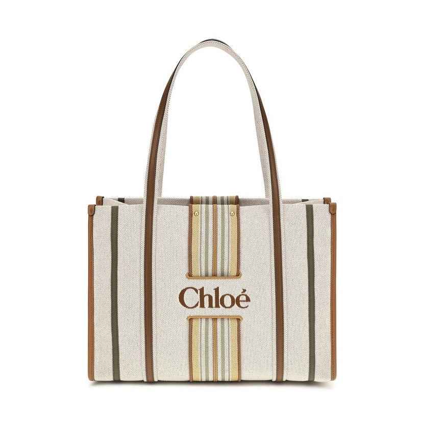 Beige Cotton Shoulder Bag