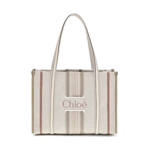 Beige Cotton Shoulder Bag