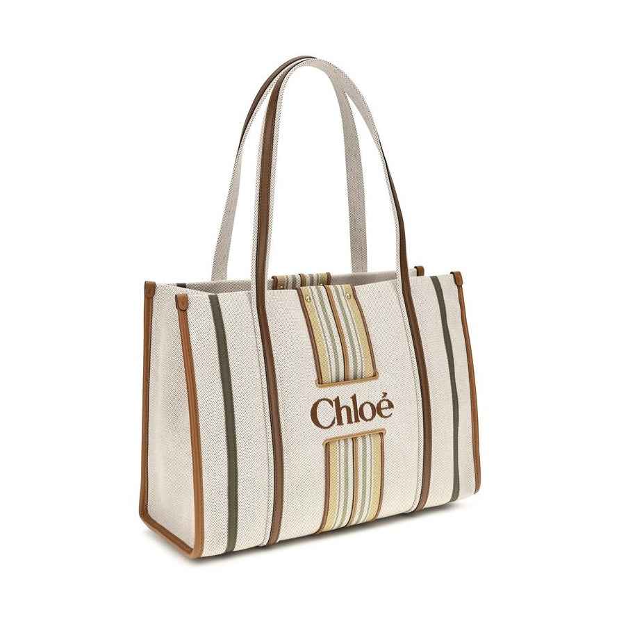 Beige Cotton Shoulder Bag