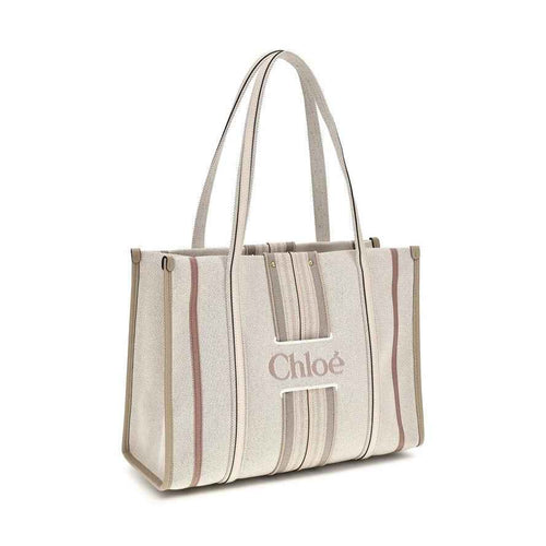 Beige Cotton Shoulder Bag