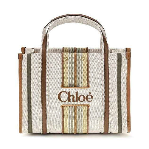 Beige Cotton Shoulder Bag