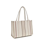Beige Cotton Shoulder Bag