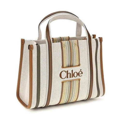 Beige Cotton Shoulder Bag