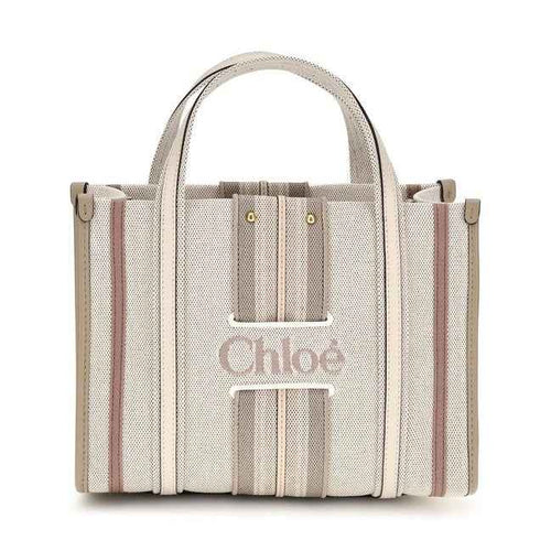 Beige Cotton Shoulder Bag