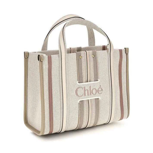 Beige Cotton Shoulder Bag