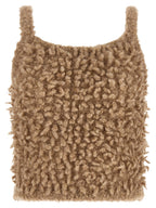 Beige Wool Sleeveles Sweater