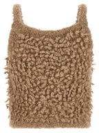 Beige Wool Sleeveles Sweater