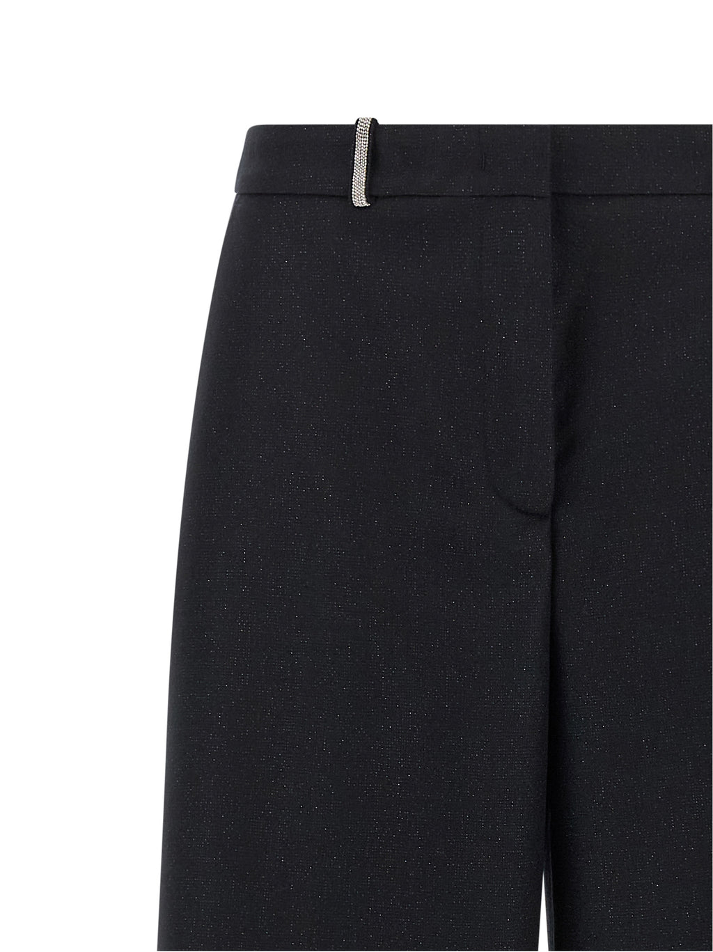 Blue Virgin Wool Casual Pants