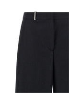 Blue Virgin Wool Casual Pants